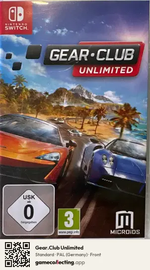 Gear.Club Unlimited Nintendo Switch, Germany box front