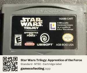 Star Wars Trilogy: Apprentice of the Force Game Boy Advance, NTSC cartridge label