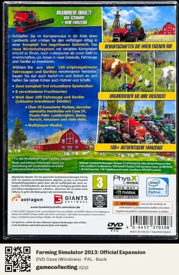 Farming Simulator 2013: Official Expansion Computer, PAL box back