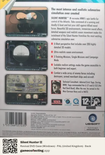 Silent Hunter II Computer, United Kingdom box back