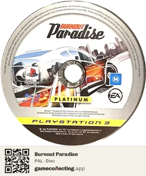 Burnout Paradise PlayStation 3, PAL disc