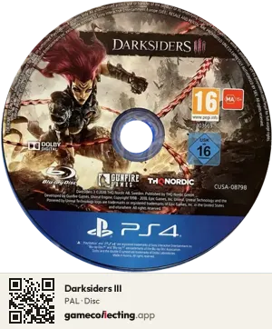Darksiders III PlayStation 4, PAL disc