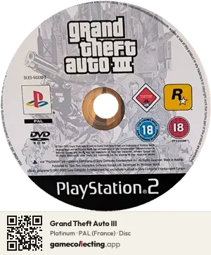 Grand Theft Auto III PlayStation 2, PAL disc