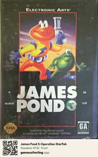 James Pond 3: Operation Starfish Sega Mega Drive / Genesis, NTSC box front
