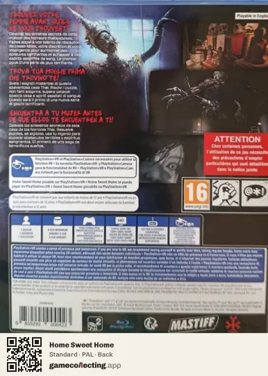 Home Sweet Home PlayStation 4, PAL box back