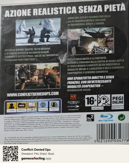 Conflict: Denied Ops PlayStation 3, Italy box back
