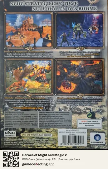 Heroes of Might and Magic V Computer, Germany box back