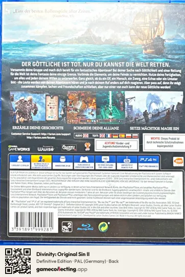 Divinity: Original Sin II PlayStation 4, Germany box back