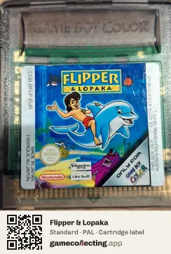 Flipper & Lopaka Game Boy Color, PAL cartridge label