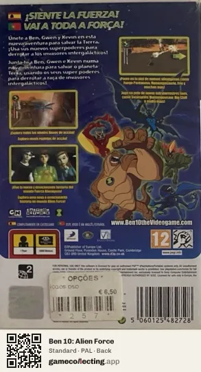 Ben 10: Alien Force PlayStation Portable, PAL box back