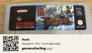Hook Super Nintendo Entertainment System, PAL cartridge label