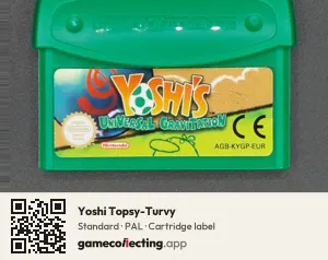 Yoshi Topsy-Turvy Game Boy Advance, PAL cartridge label