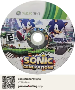 Sonic Generations Xbox 360, NTSC disc