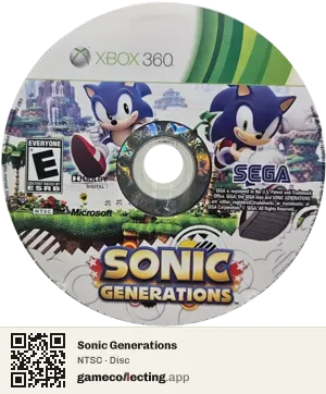 Sonic Generations Xbox 360, NTSC disc