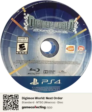 Digimon World: Next Order PlayStation 4, NTSC disc