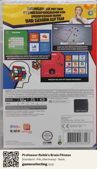 Professor Rubik's Brain Fitness Nintendo Switch, Germany box back