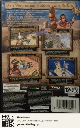 Titan Quest Computer, Germany box back