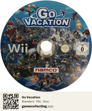 Go Vacation Nintendo Wii, PAL disc