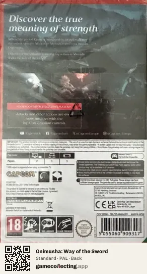 Onimusha: Way of the Sword Nintendo Switch 2, PAL box back