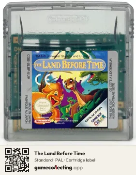 The Land Before Time Game Boy Color, PAL cartridge label