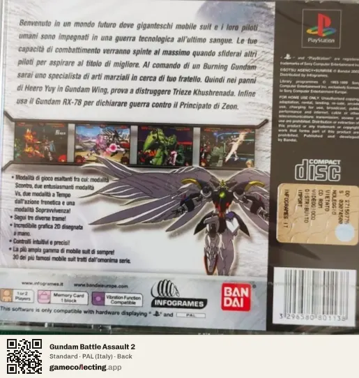 Gundam Battle Assault 2 PlayStation, Italy box back