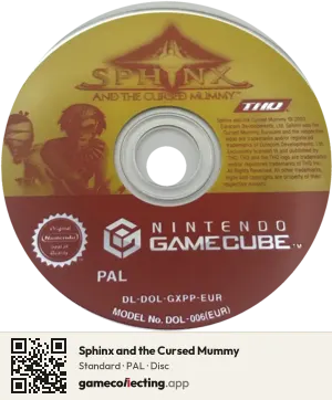 Sphinx and the Cursed Mummy Nintendo GameCube, PAL disc