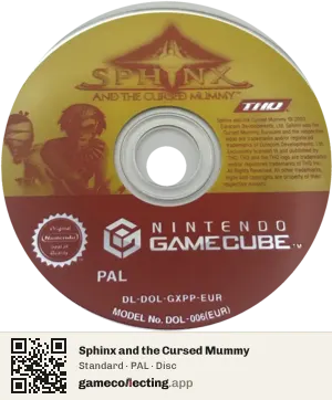 Sphinx and the Cursed Mummy Nintendo GameCube, PAL disc