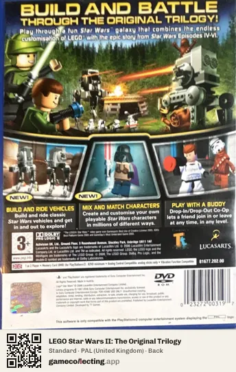 LEGO Star Wars II: The Original Trilogy PlayStation 2, United Kingdom box back
