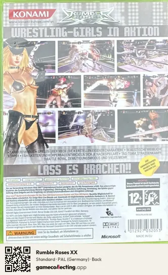 Rumble Roses XX Xbox 360, Germany box back