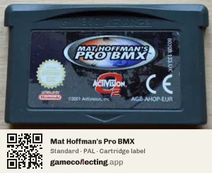 Mat Hoffman's Pro BMX Game Boy Advance, PAL cartridge label