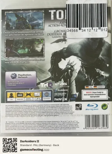 Darksiders II PlayStation 3, Germany box back