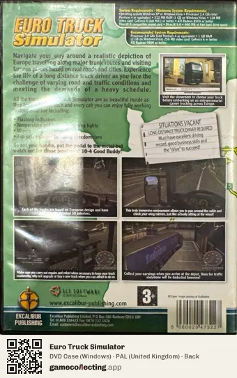 Euro Truck Simulator Computer, United Kingdom box back