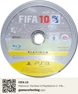 FIFA 10 PlayStation 3, PAL disc