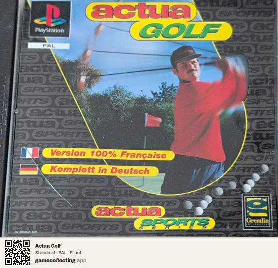 Actua Golf PlayStation, PAL box front