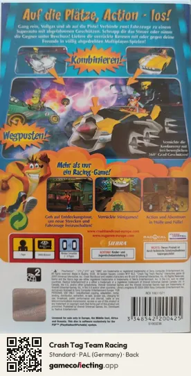Crash Tag Team Racing PlayStation Portable, Germany box back