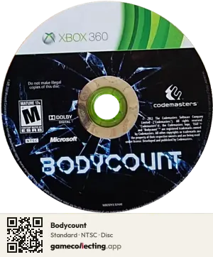 Bodycount Xbox 360, NTSC disc