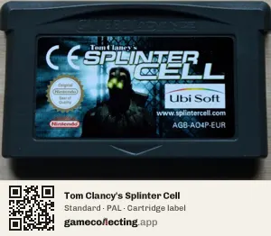Tom Clancy's Splinter Cell Game Boy Advance, PAL cartridge label