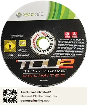 Test Drive Unlimited 2 Xbox 360, PAL disc