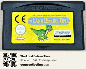 The Land Before Time Game Boy Advance, PAL cartridge label