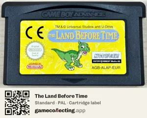 The Land Before Time Game Boy Advance, PAL cartridge label