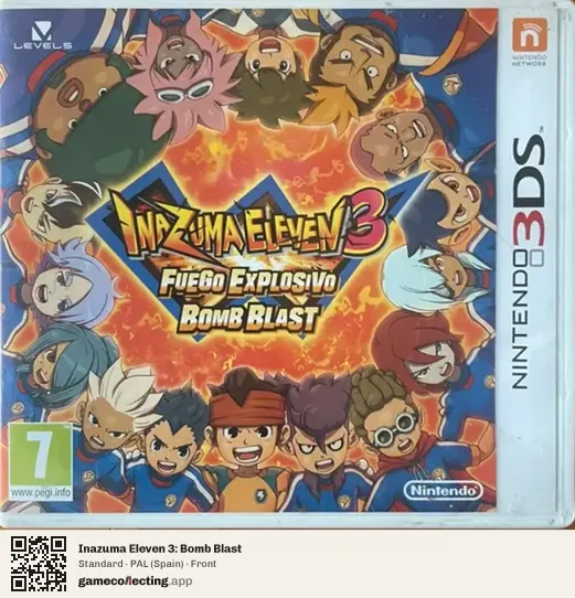 Inazuma Eleven 3: Bomb Blast Nintendo 3DS, Spain box front