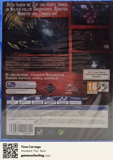 Time Carnage PlayStation 4, PAL box back