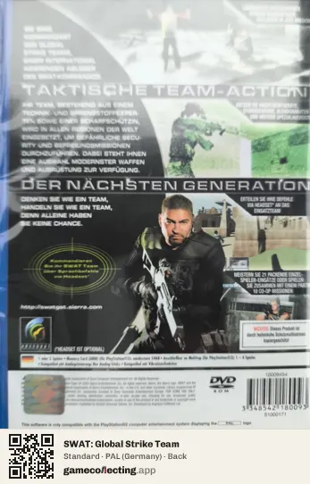 SWAT: Global Strike Team PlayStation 2, Germany box back