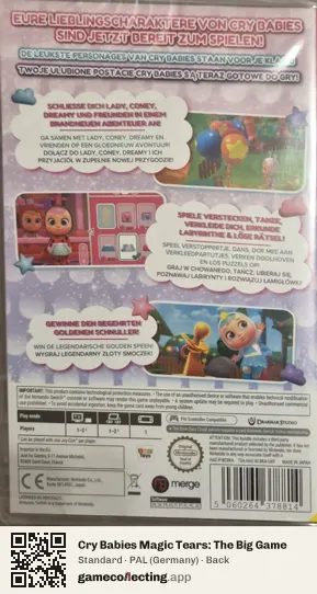 Cry Babies Magic Tears: The Big Game Nintendo Switch, Germany box back