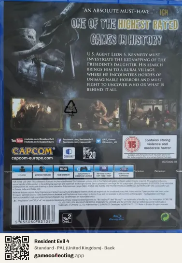 Resident Evil 4 PlayStation 4, United Kingdom box back