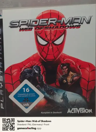 Spider-Man: Web of Shadows PlayStation 3, Germany box front