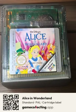 Alice in Wonderland Game Boy Color, PAL cartridge label