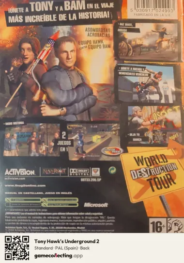 Tony Hawk's Underground 2 Xbox, Spain box back