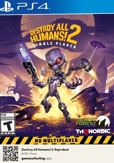 Destroy All Humans! 2: Reprobed PlayStation 4, NTSC box front