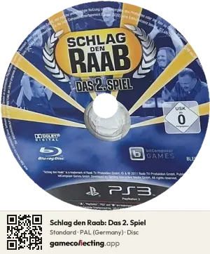 Schlag den Raab: Das 2. Spiel PlayStation 3, PAL disc